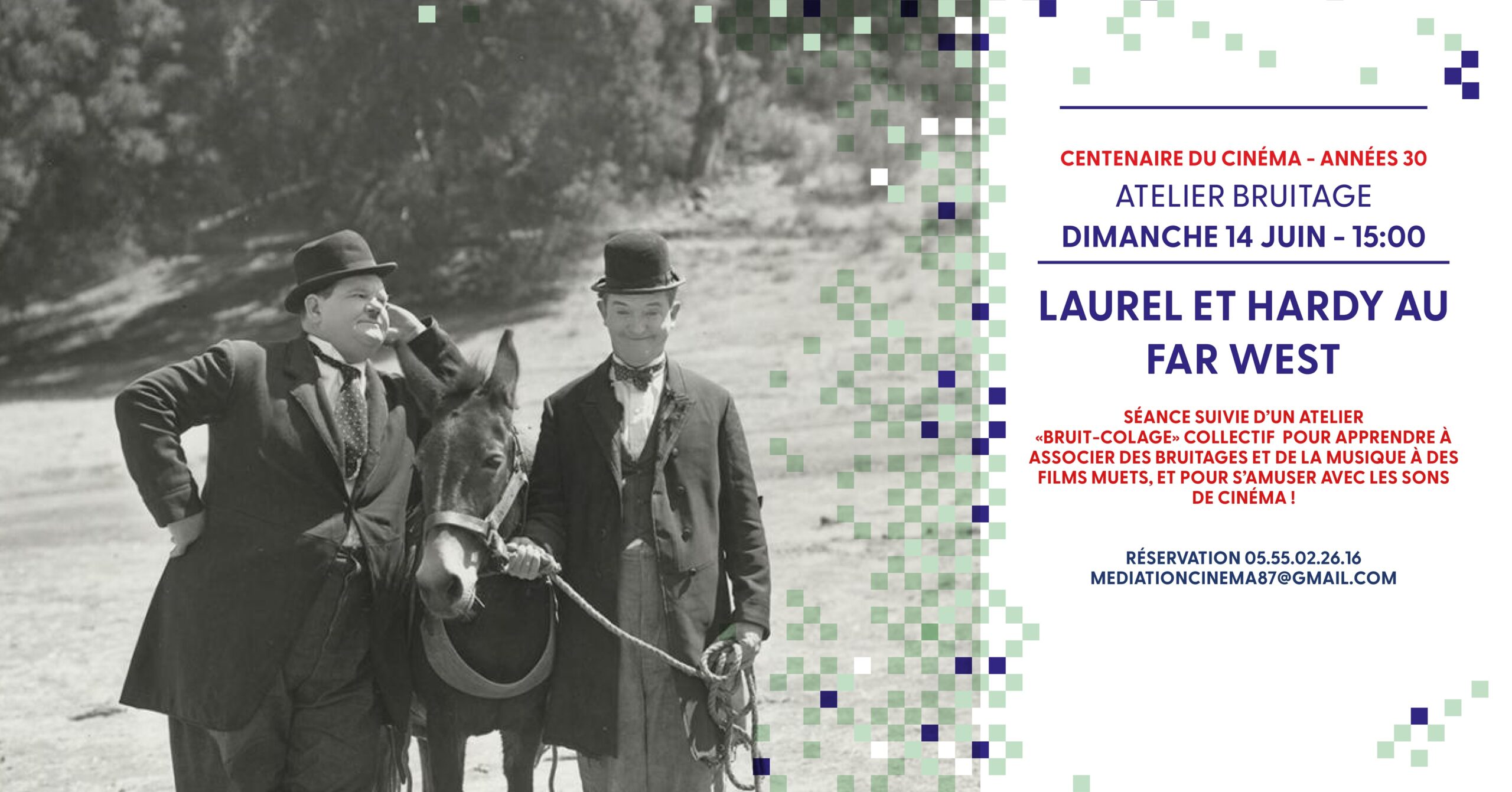 Centenaire du cinéma : Laurel & Hardy au Far West – Atelier bruit-collage collectif